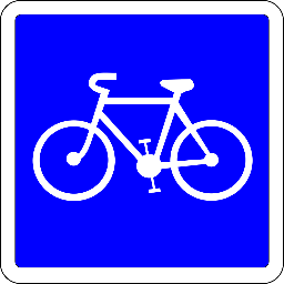 panneau bande cyclable conseillée et réservée cyclistes